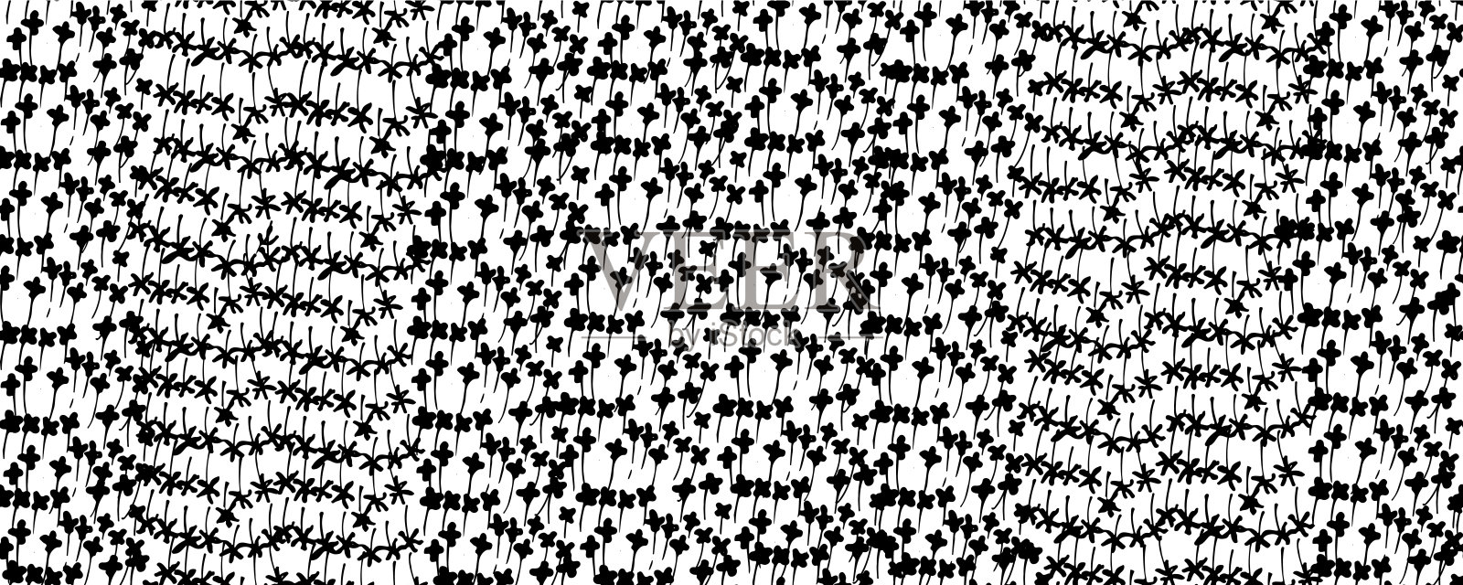 时尚的花卉无缝图案与小花朵的织物设计。插画图片素材