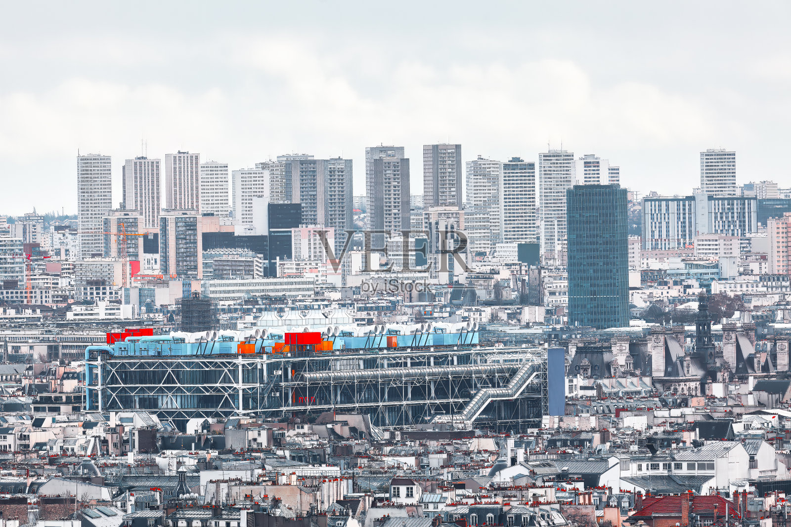 现代巴黎城市全景图照片摄影图片