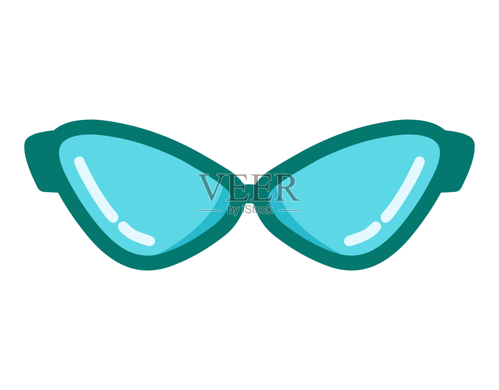 时尚太阳镜图标夏季和时尚眼镜配件矢量插图插画图片素材