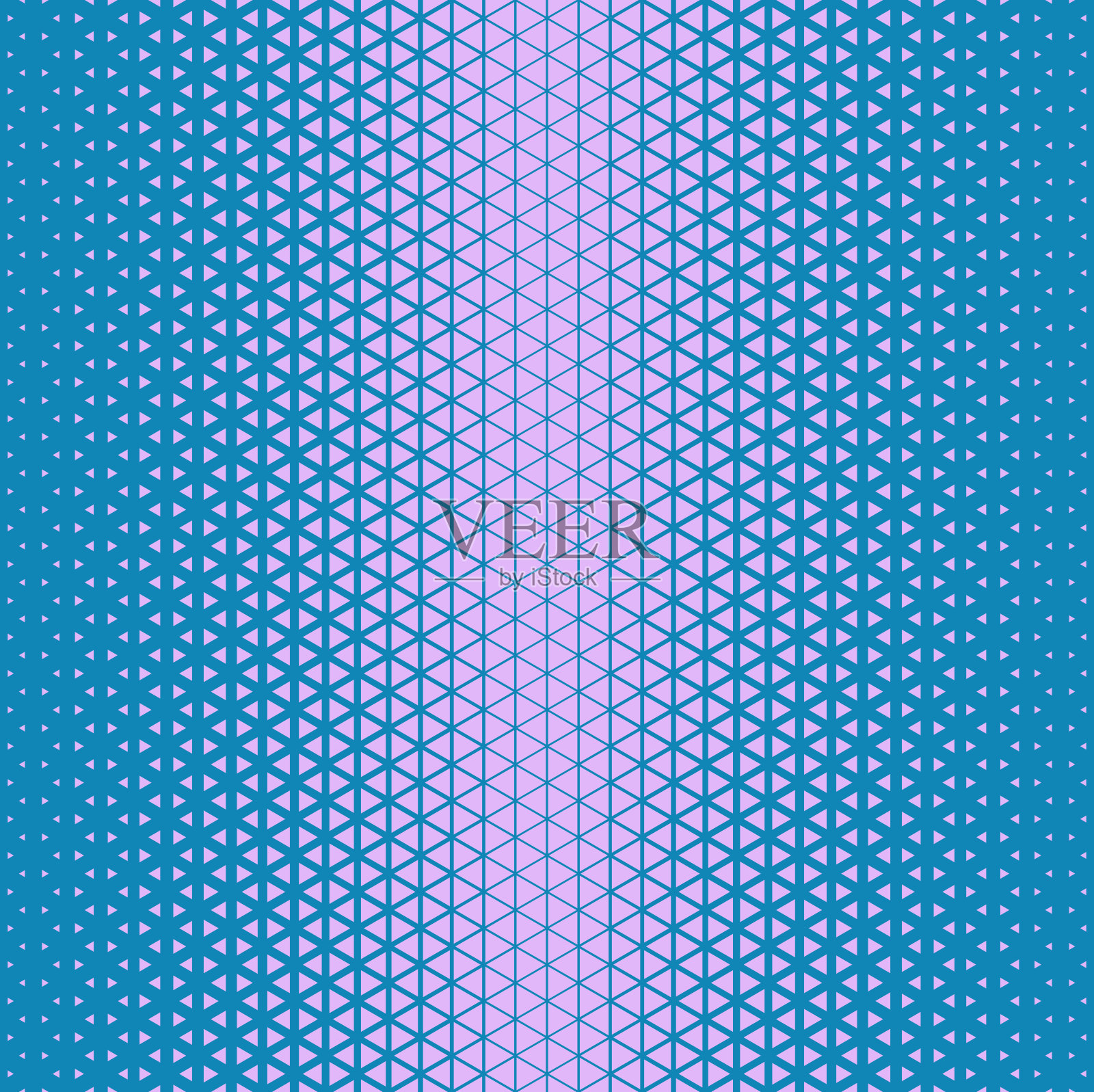 紫蓝色半色调三角形图案。抽象几何梯度背景。矢量插图。插画图片素材
