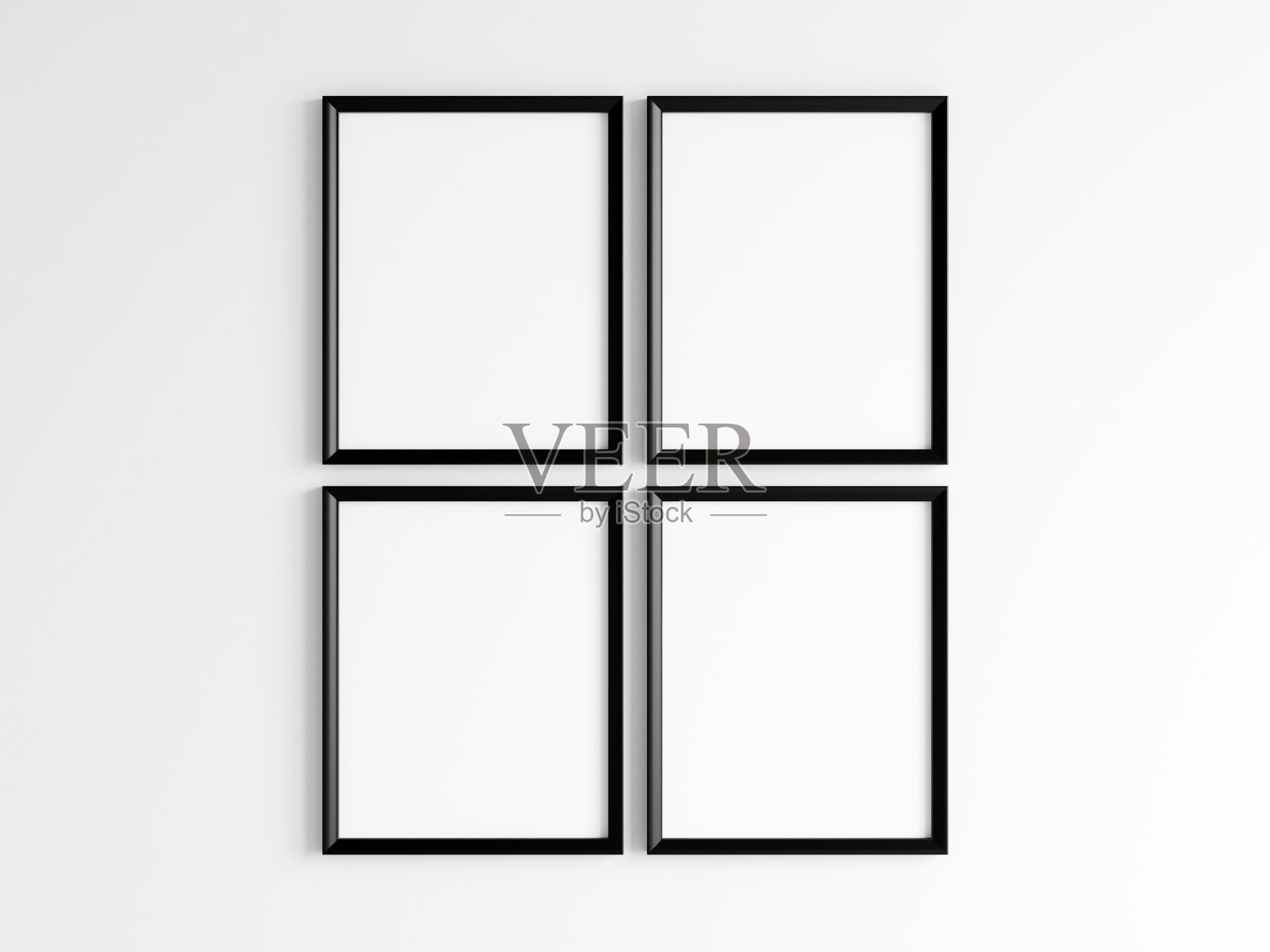 黑色框架模型在极简主义的内部,3d渲染照片摄影图片