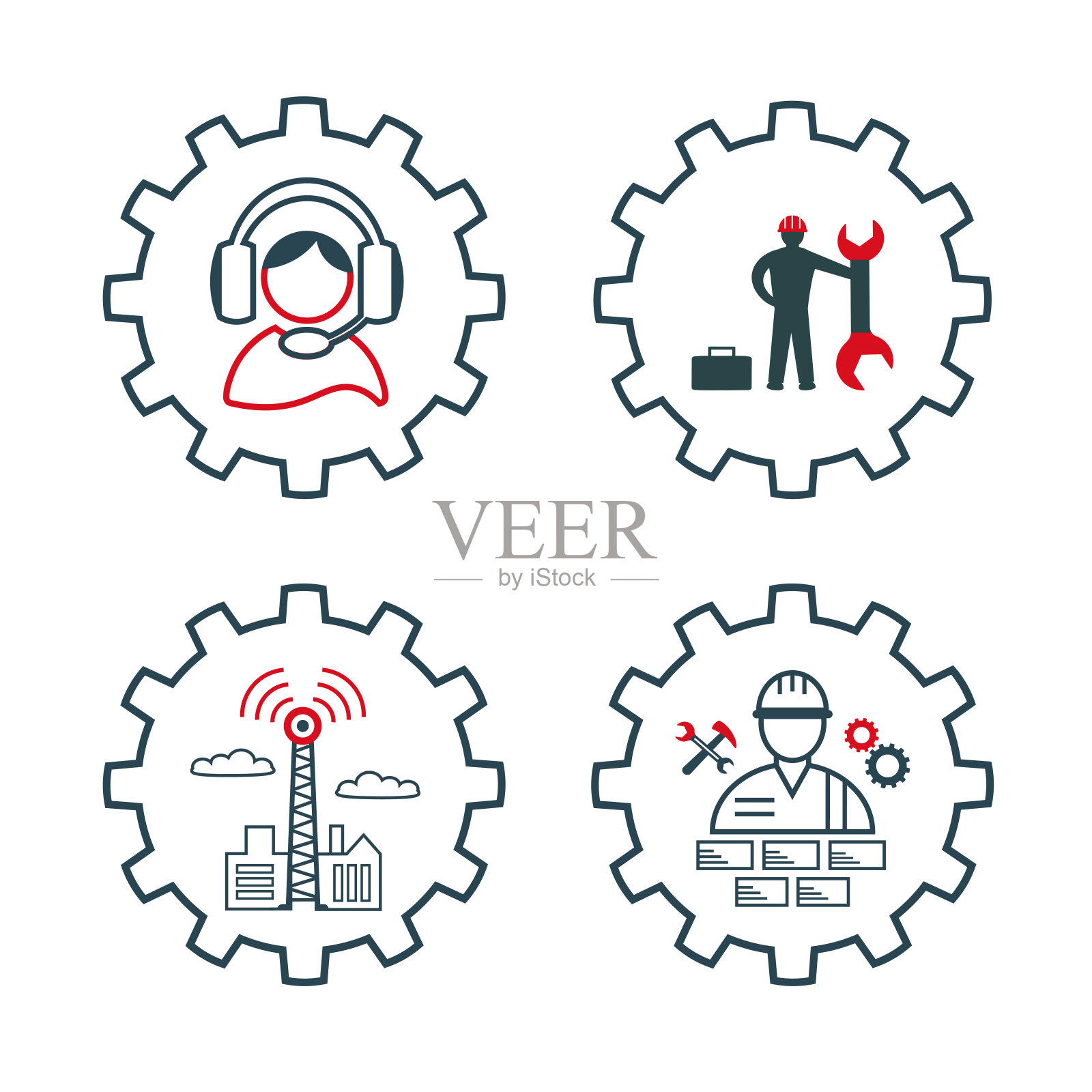 一组矢量图标的行业。图标素材