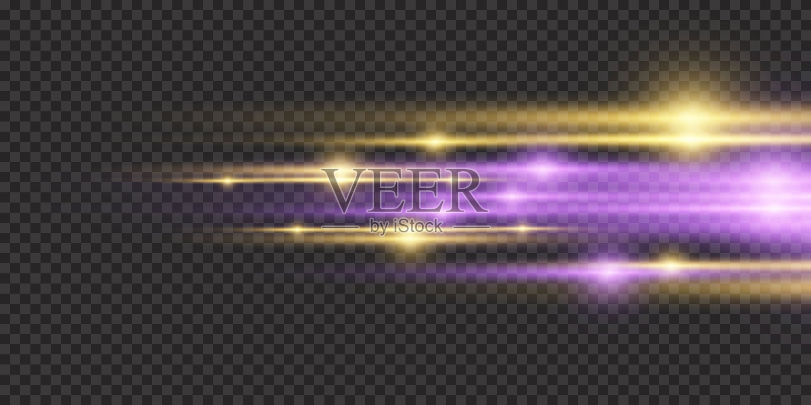 带有辉光效果的抽象线条。辉光特效。插画图片素材