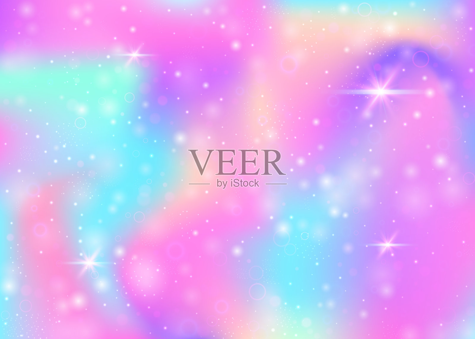 独角兽背景与彩虹网格。插画图片素材