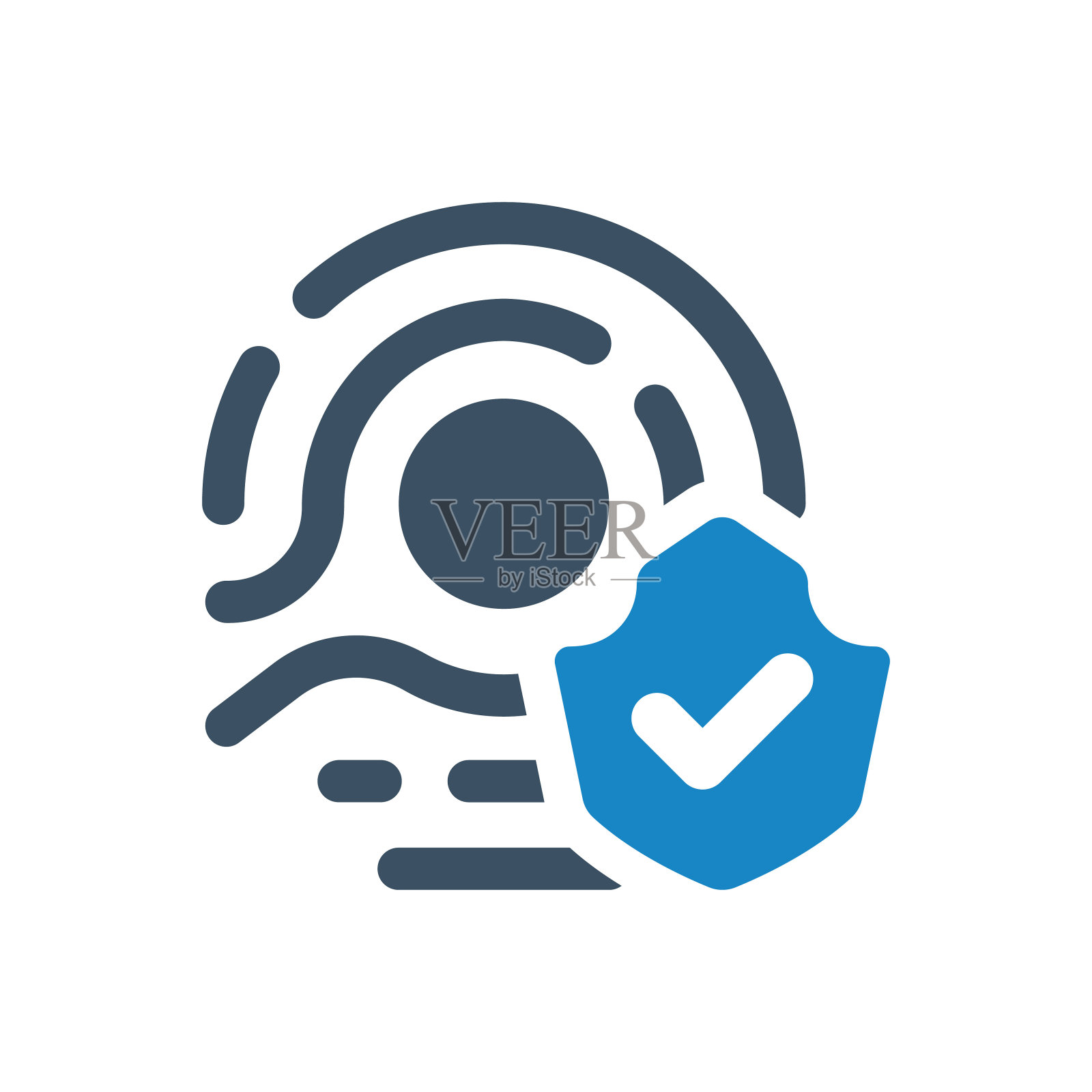 指纹保护图标或指纹网络安全图标插画图片素材