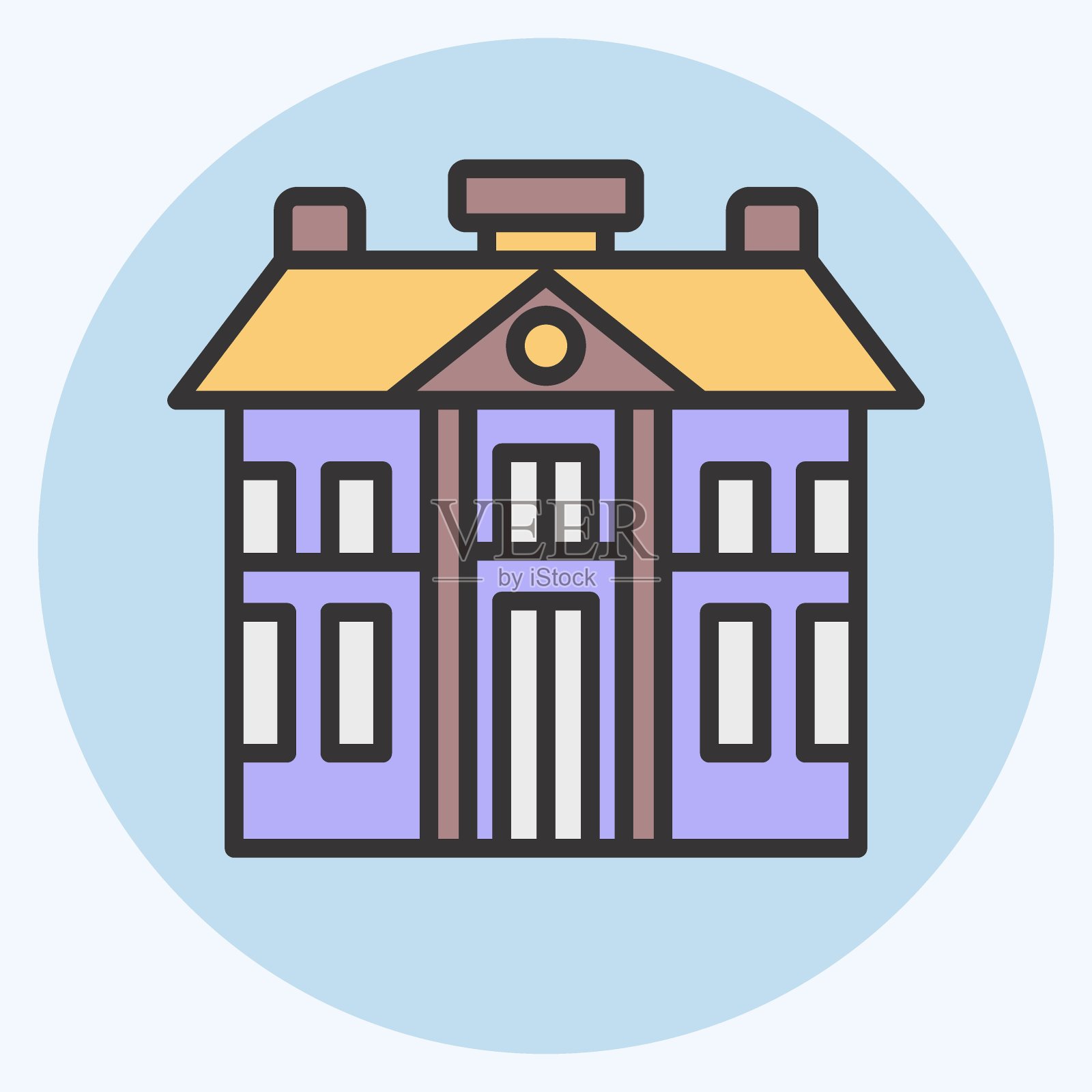 图标兵营。与军事符号有关。颜色搭配风格。简单的设计可编辑。简单的说明插画图片素材