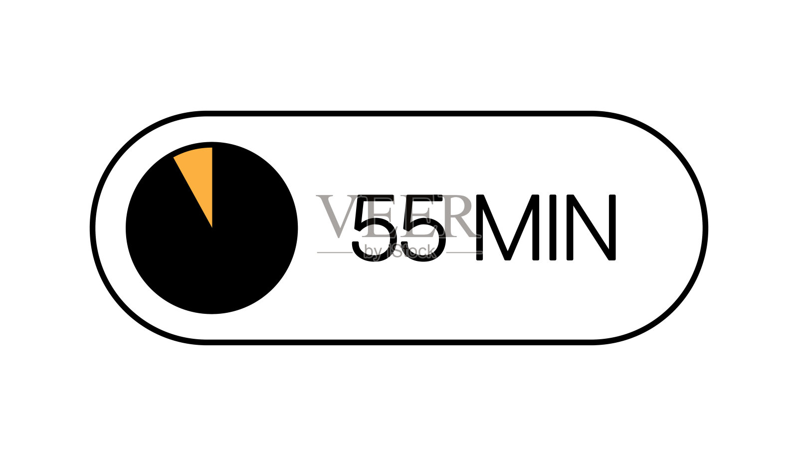 55分钟计时器图标,现代最小设计。孤立的向量插画图片素材