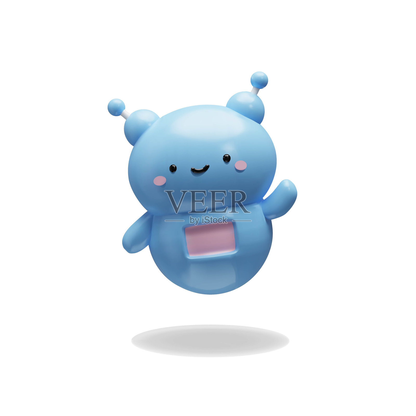 粘土风格的3D AI机器人插画图片素材