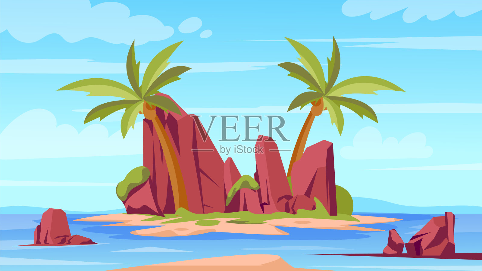 海滩的背景插画图片素材