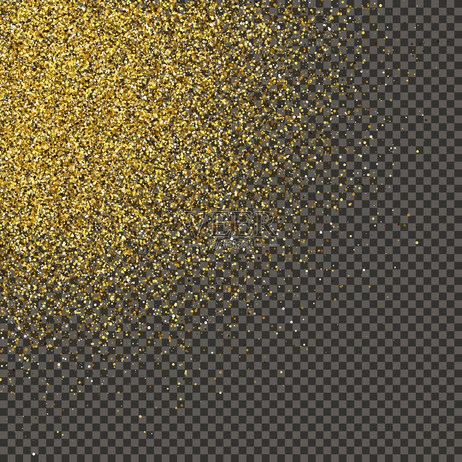 透明背景上闪闪发光的金色尘埃插画图片素材