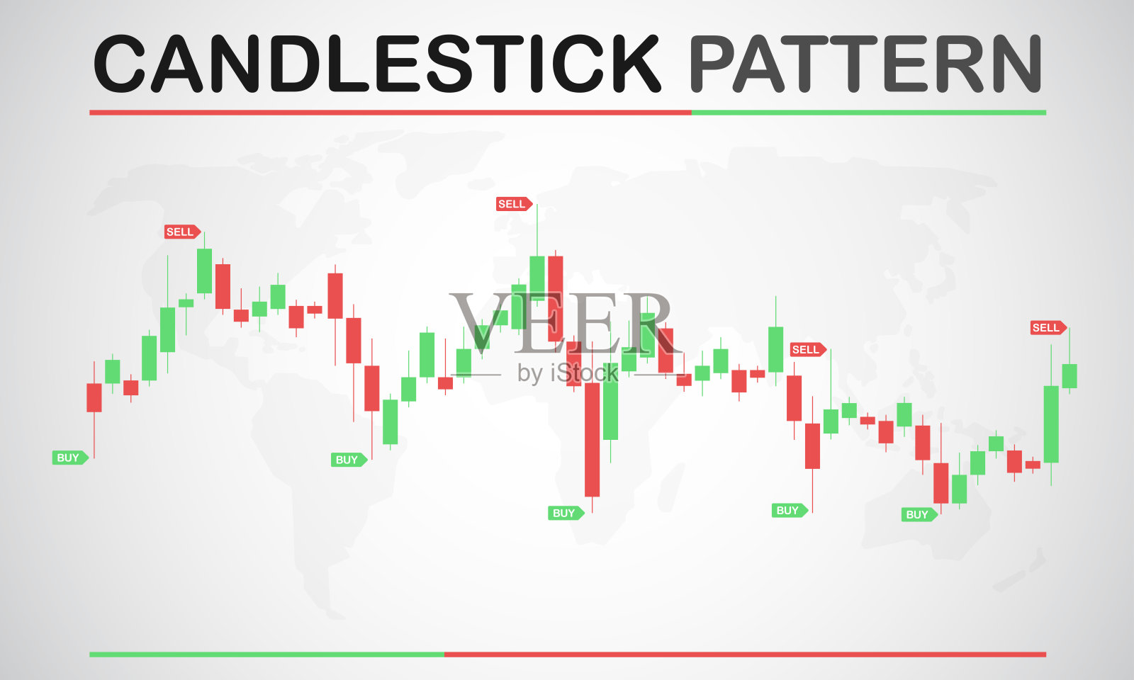 烛台金融图在线交易。插画图片素材