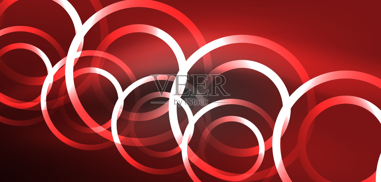 霓虹激光线,圆,波抽象插画图片素材