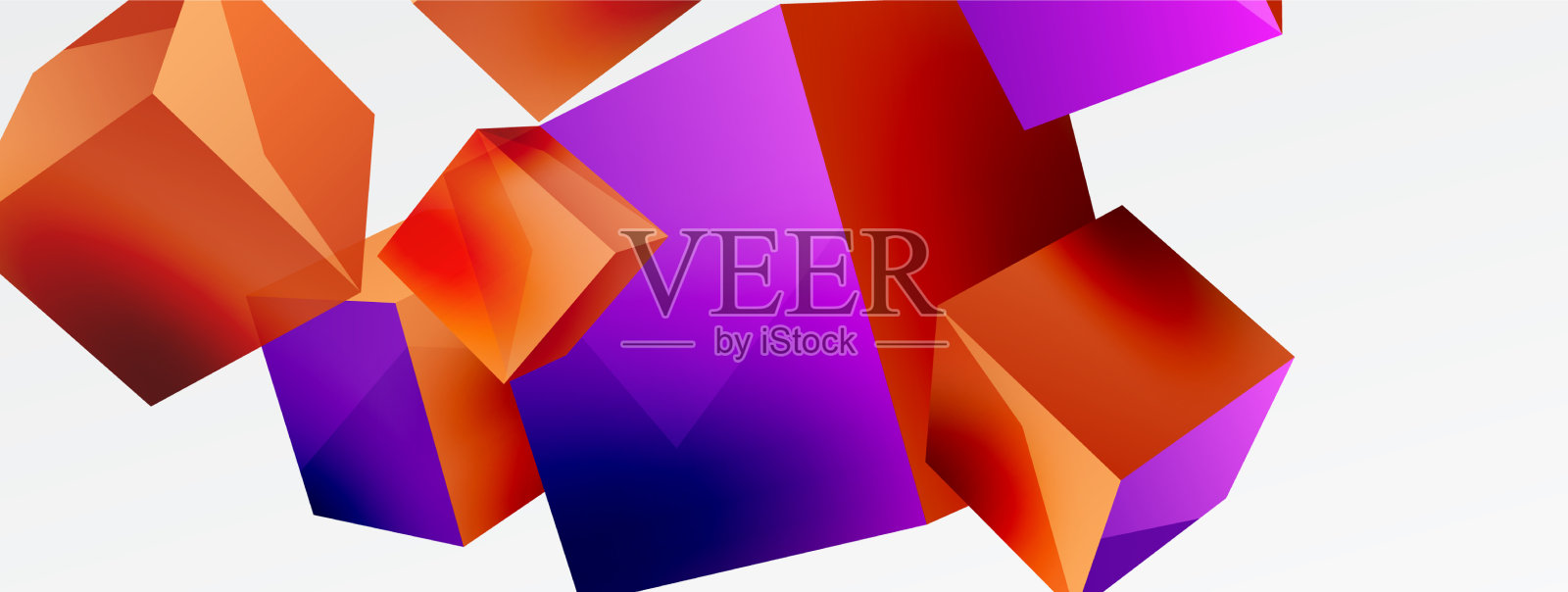 三维立方体抽象背景组成插画图片素材