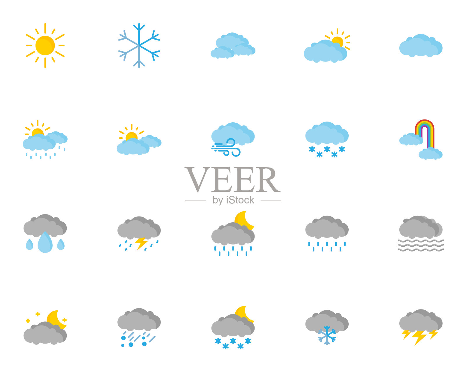 一套天气图标,云,预报插画图片素材