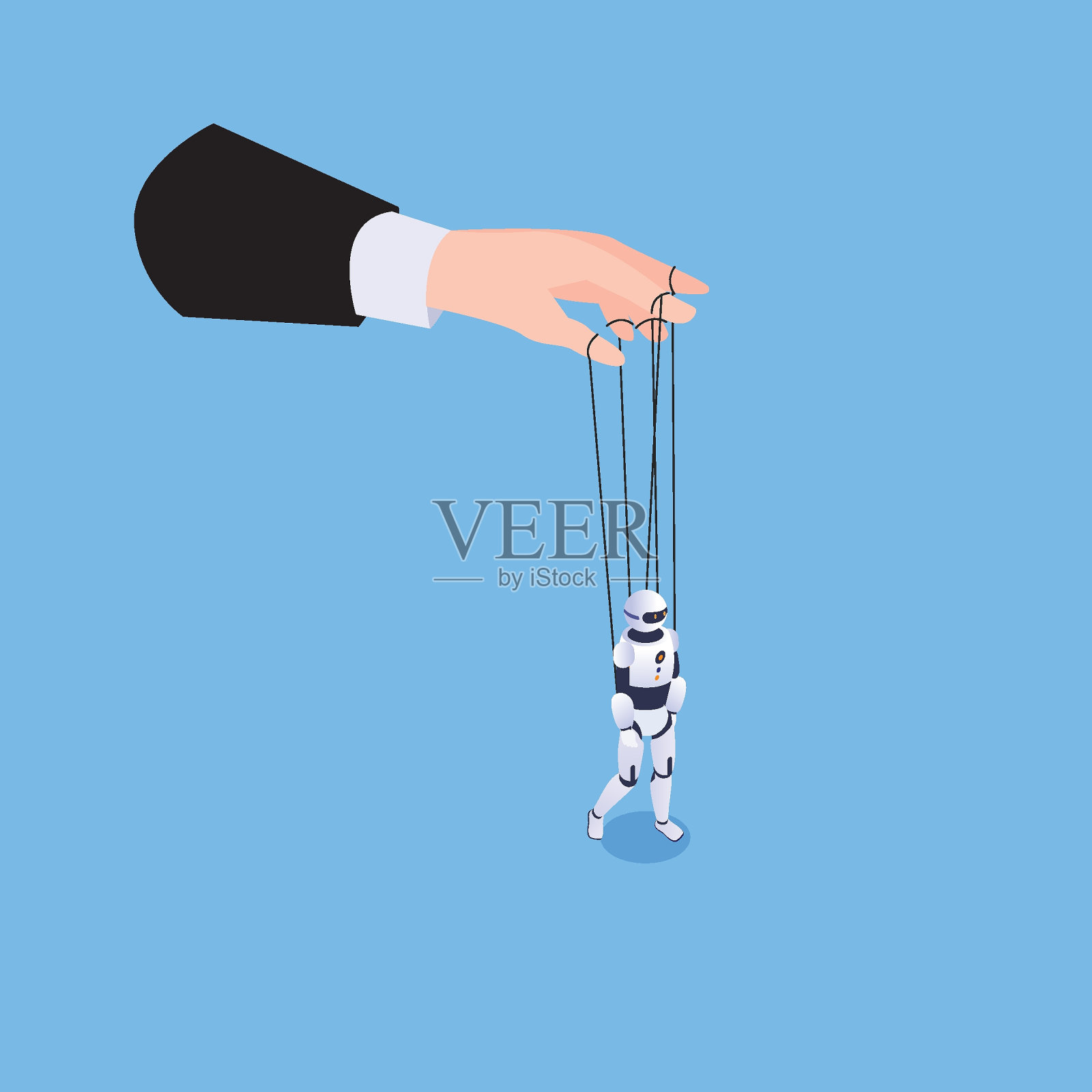 在商业中使用新技术。人工智能插画图片素材