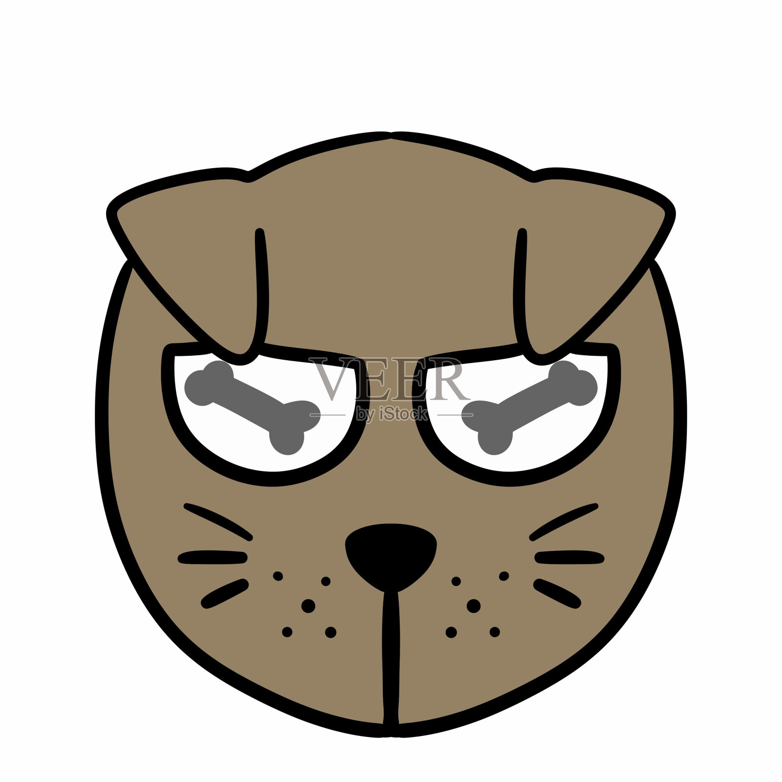 卡通狗在白色背景上的插图插画图片素材