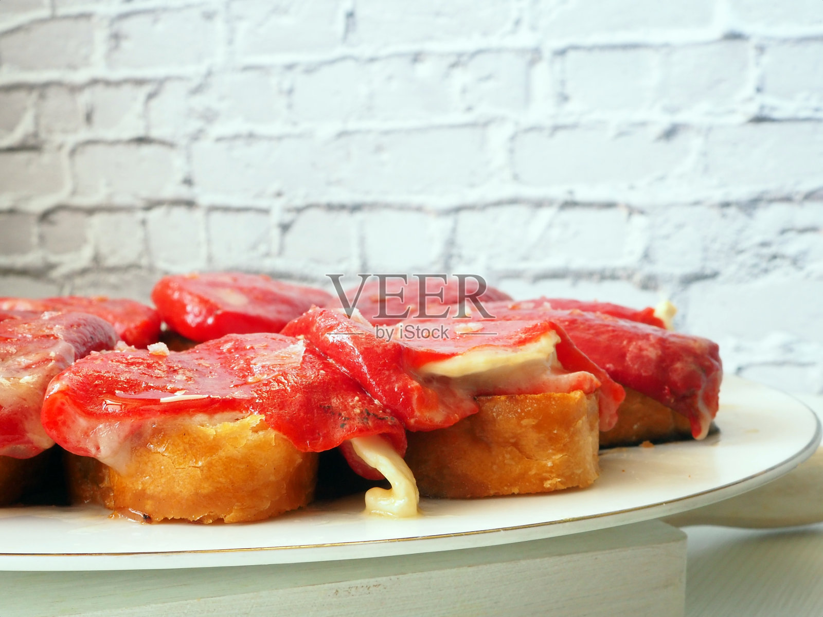 山羊奶酪皮奎罗椒照片摄影图片