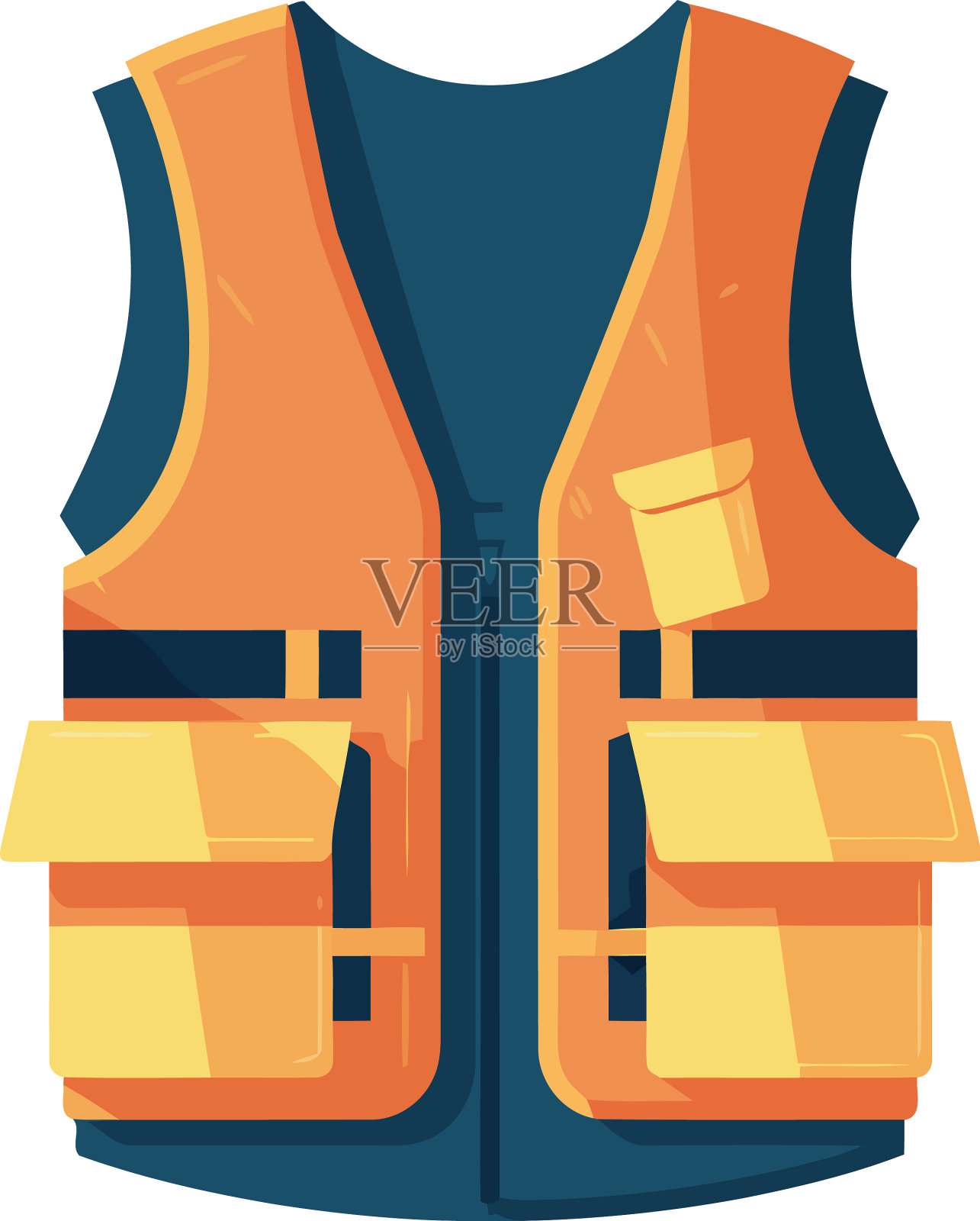 安全救生员制服橙色图标插画图片素材