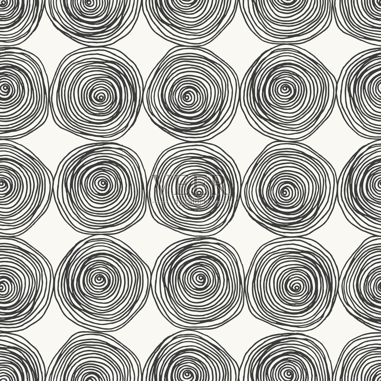 无缝抽象图案与黑色螺旋插画图片素材
