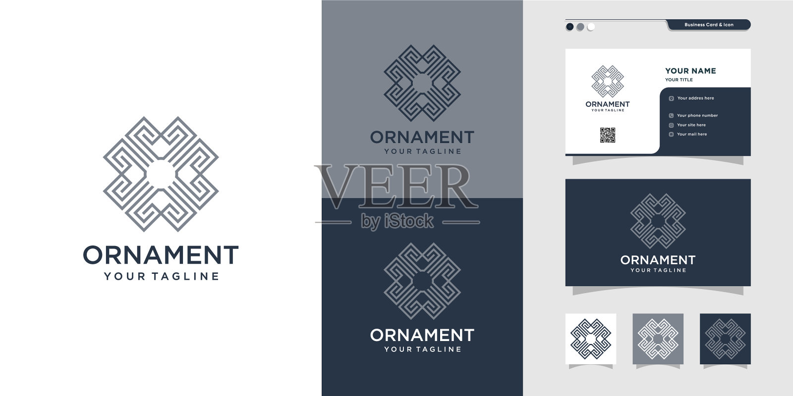 现代装饰标志与线条艺术风格和插画图片素材