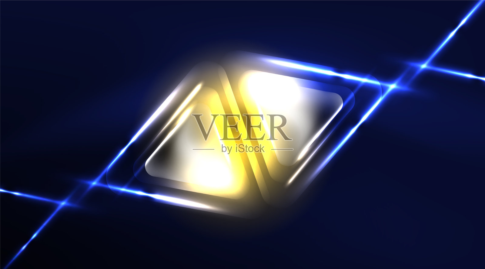 高科技霓虹灯三角形与灯光效果插画图片素材