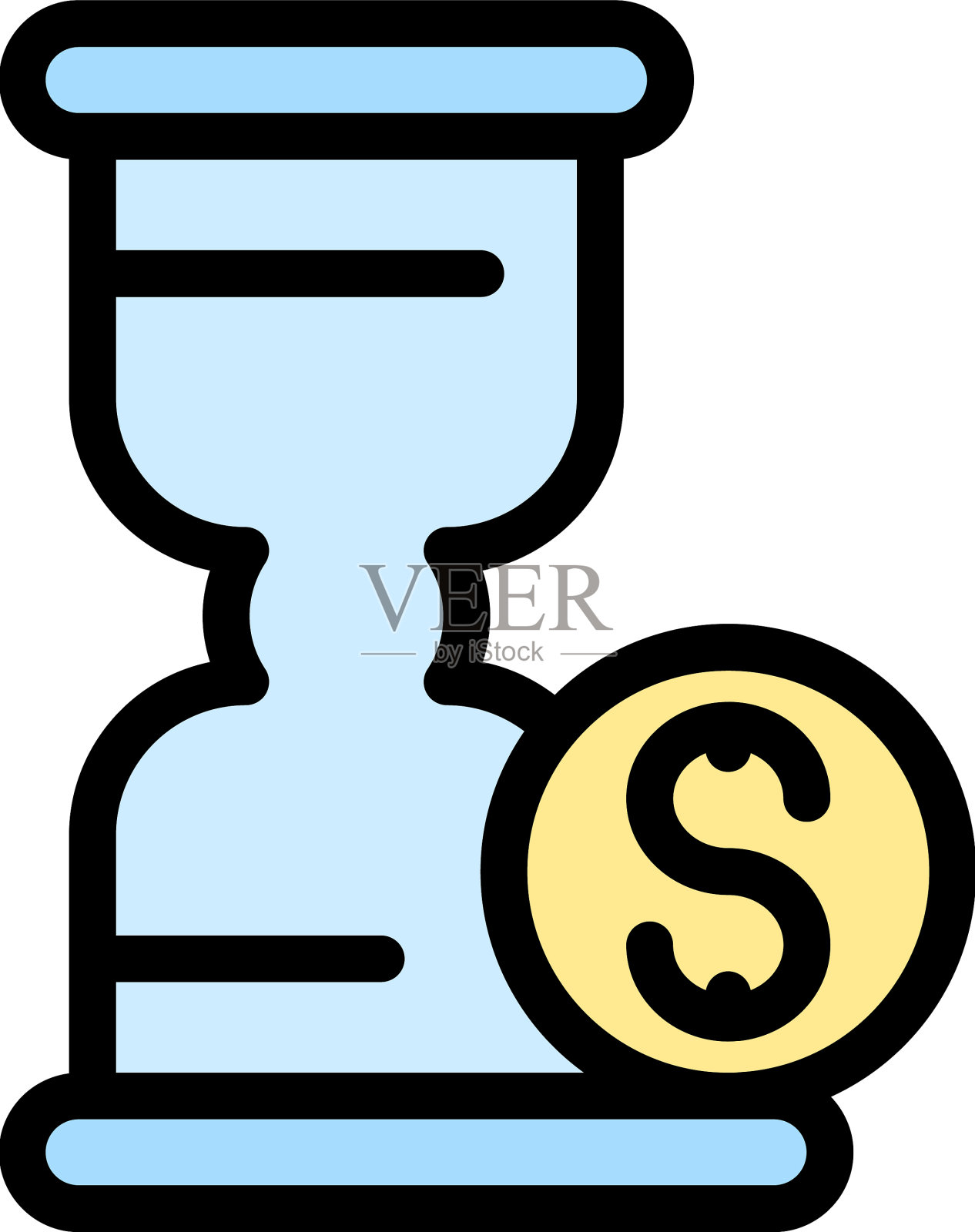 金钱时间图标扁平图标素材