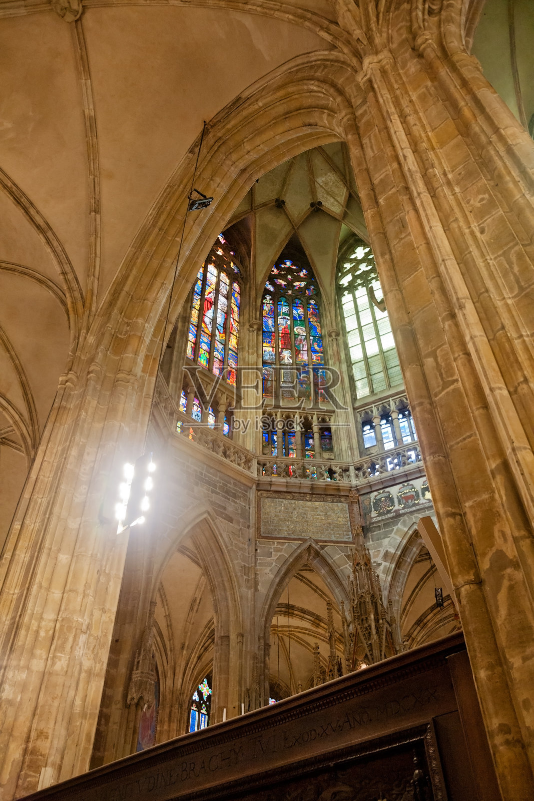 圣维特大教堂内部,布拉格,捷克共和国照片摄影图片
