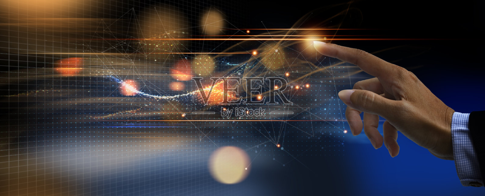 人工智能介绍。未来的网络空间。科技创新。照片摄影图片