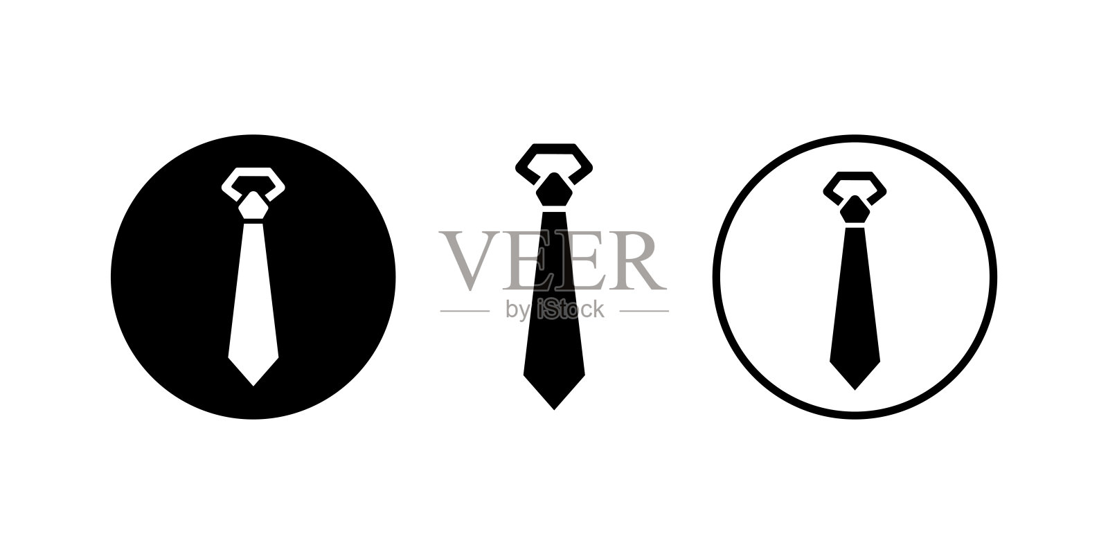 领带简单图标的标志。在商业风格的向量插图。图标素材