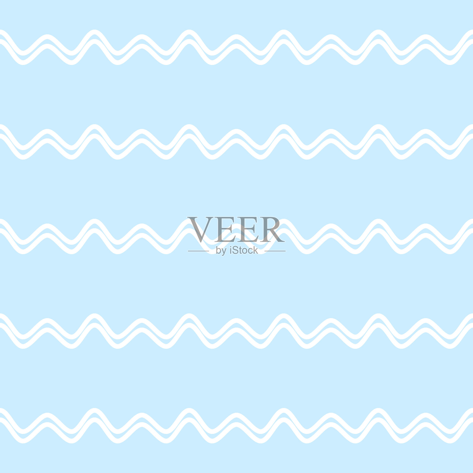 波浪在蓝色的背景上是白色的水平。面料设计波浪。插画图片素材