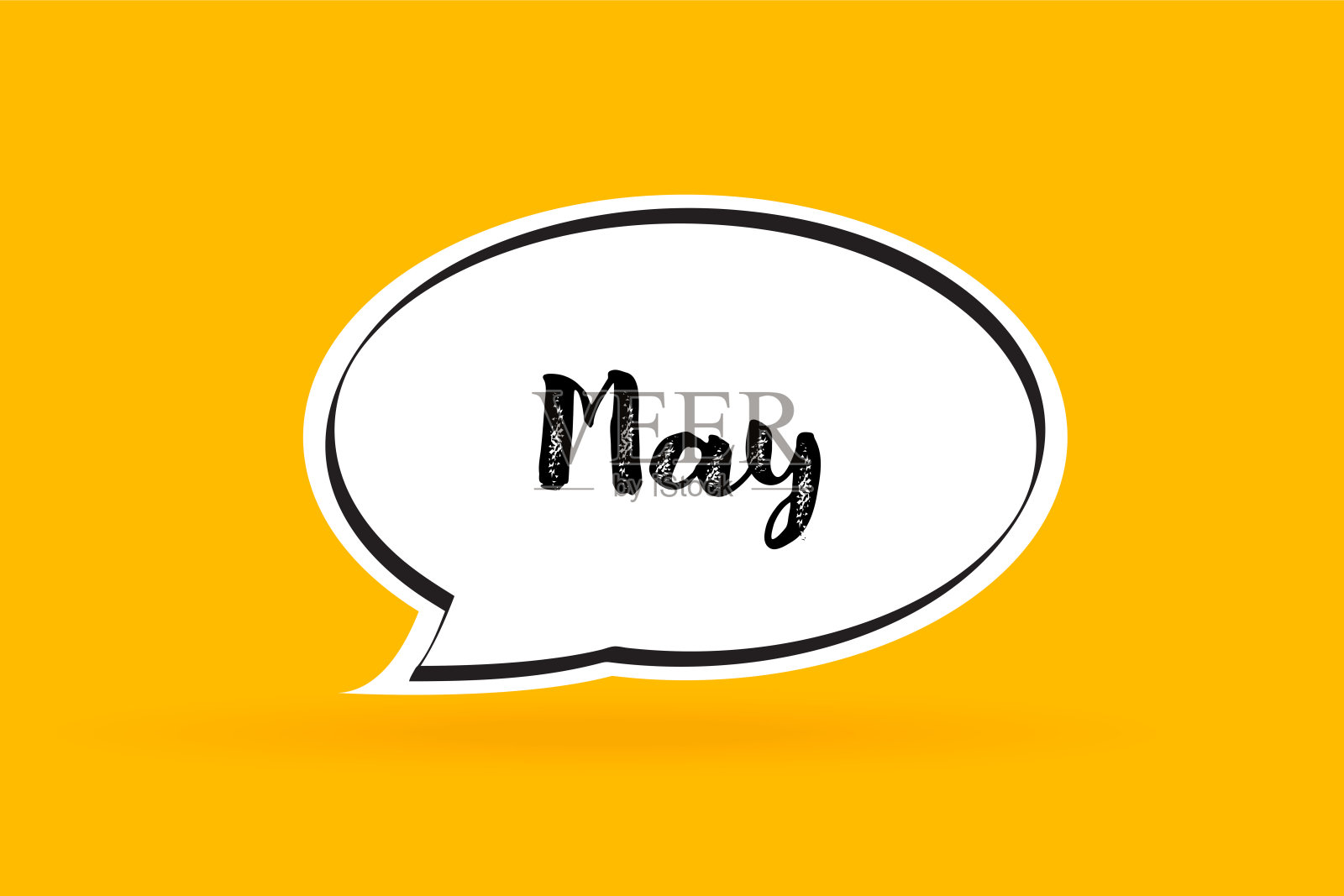 黄色背景下的书面演讲可能会泡沫化插画图片素材