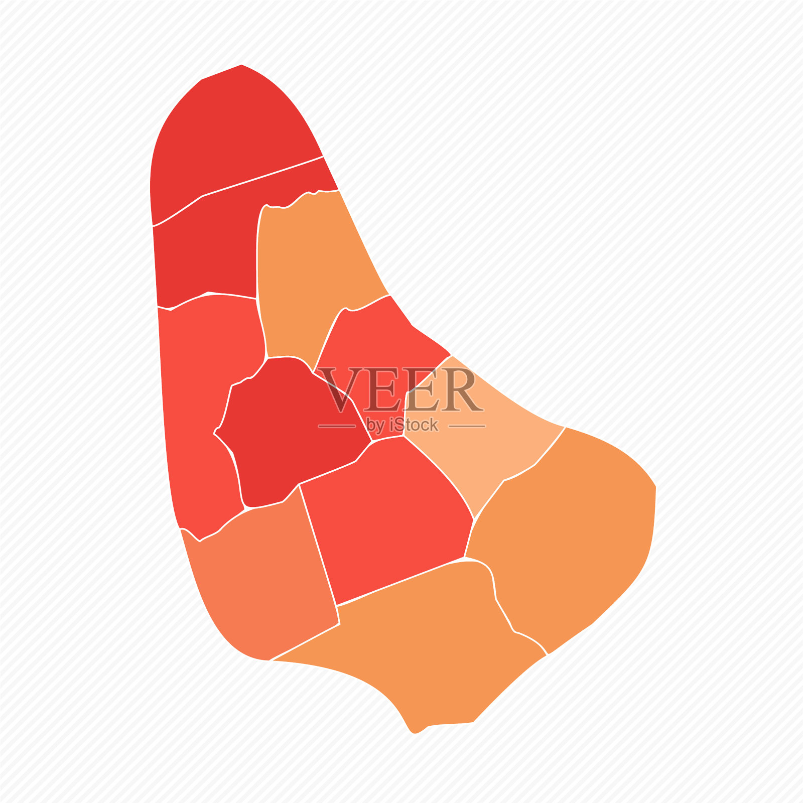 彩色巴巴多斯分割地图插图插画图片素材
