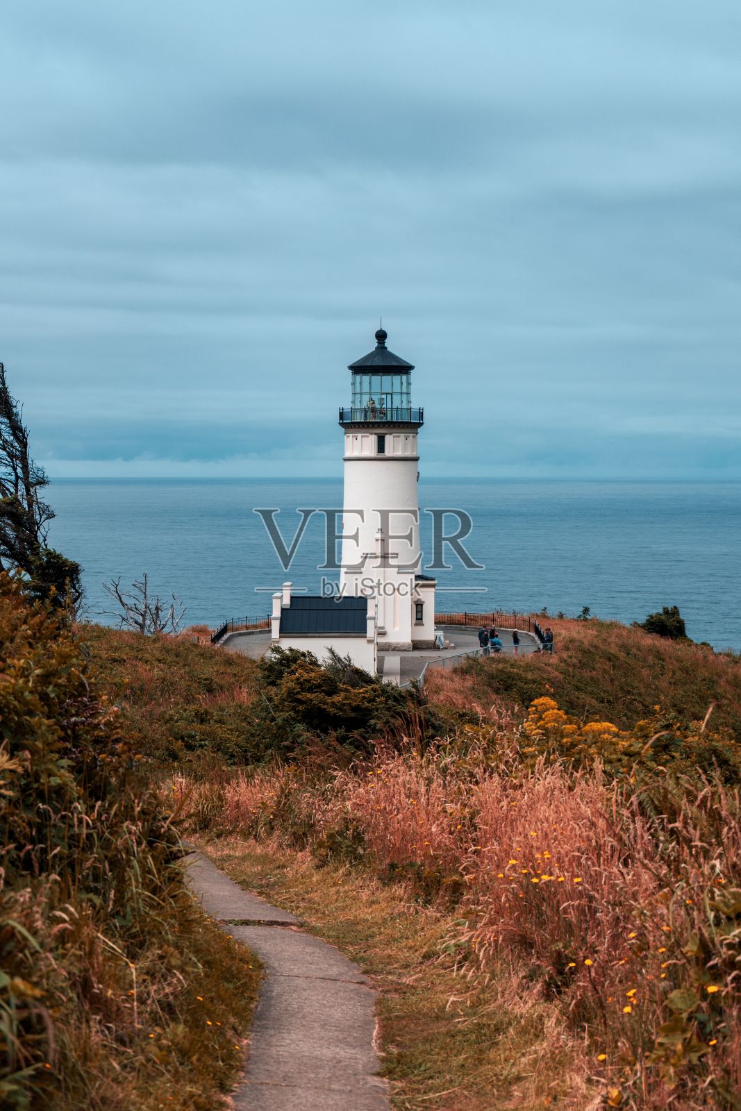 蓝天下美丽的失望角灯塔特写照片摄影图片