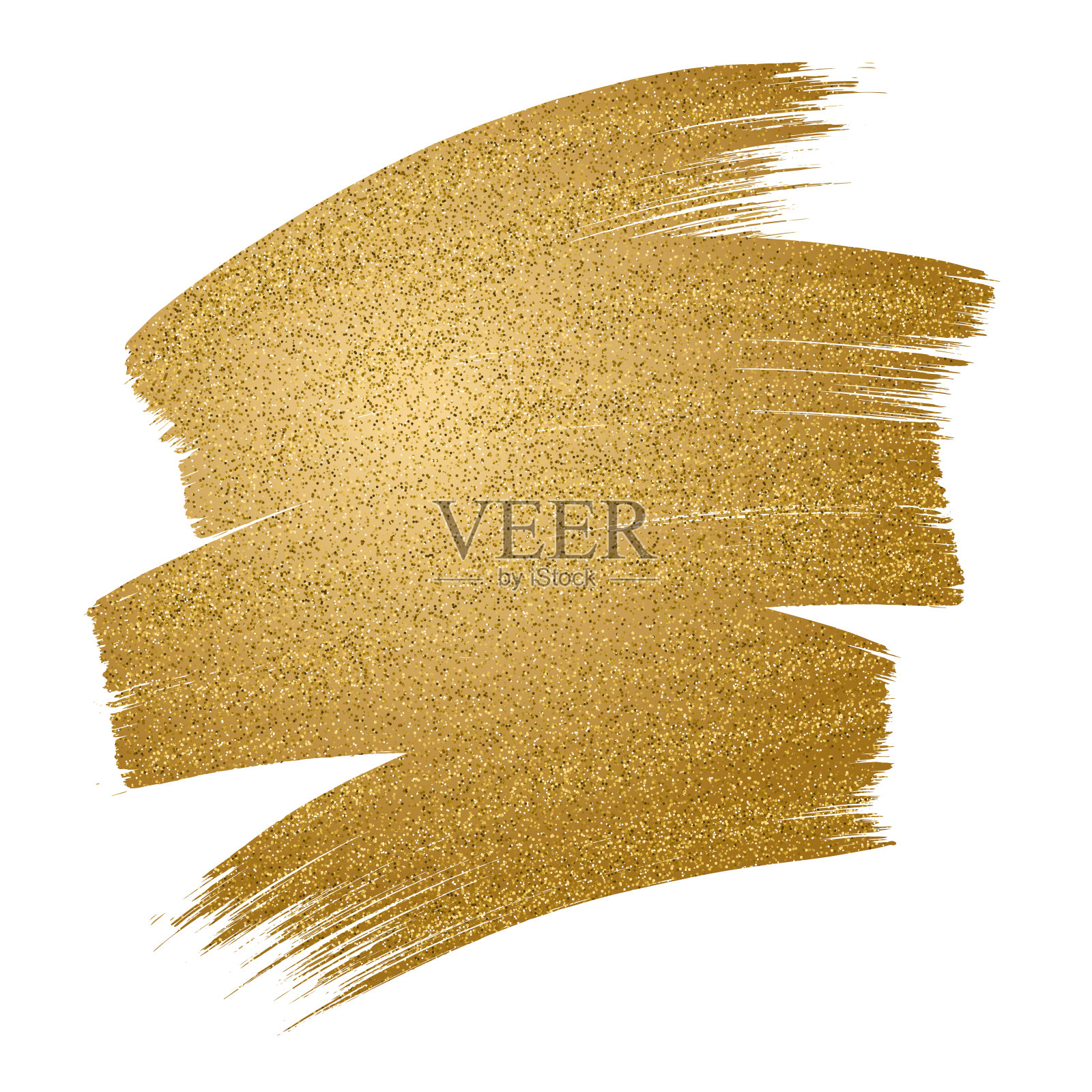 闪光的金色笔触在白色的背景上插画图片素材