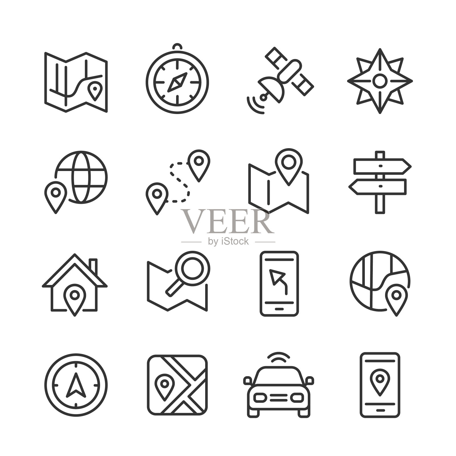 导航图标 — 单线系列插画图片素材