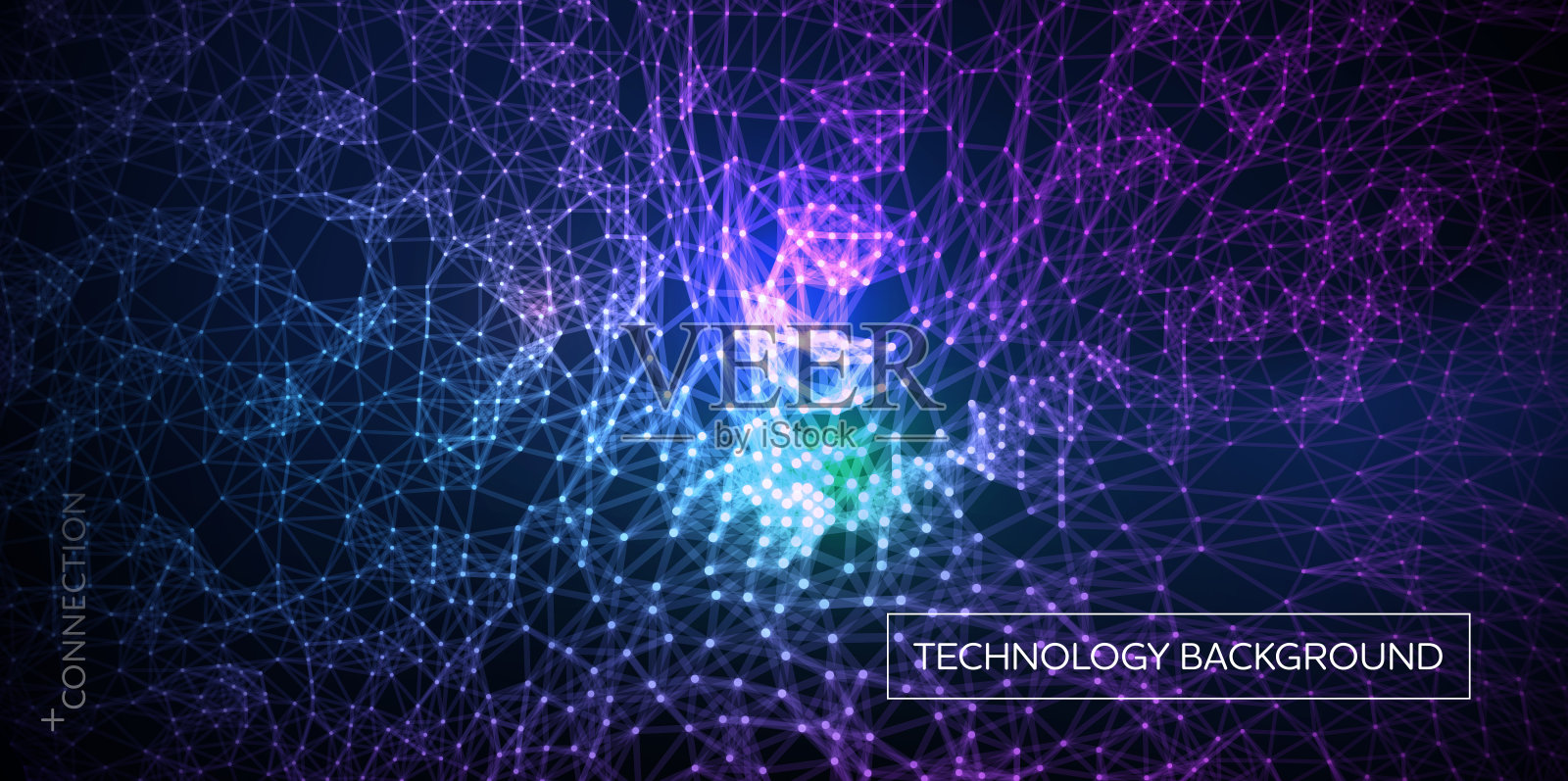 抽象科技背景:网络粒子3D网格表面插画图片素材