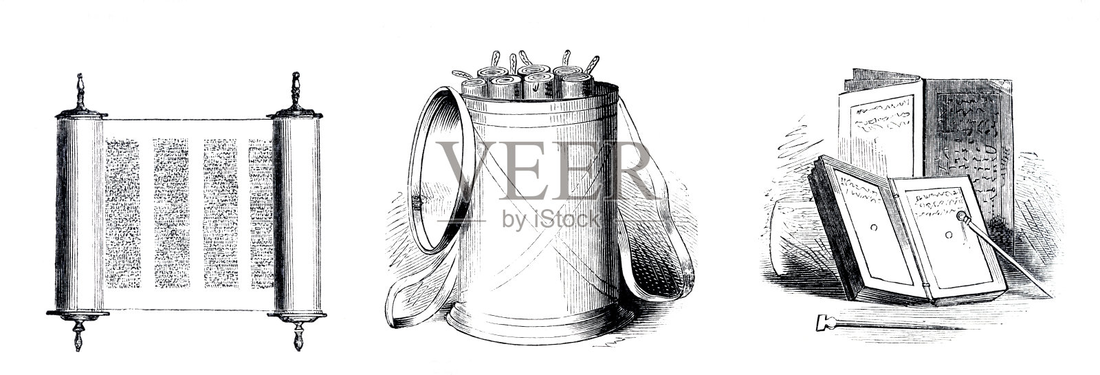 2.书写用具。摩西17:18插画图片素材