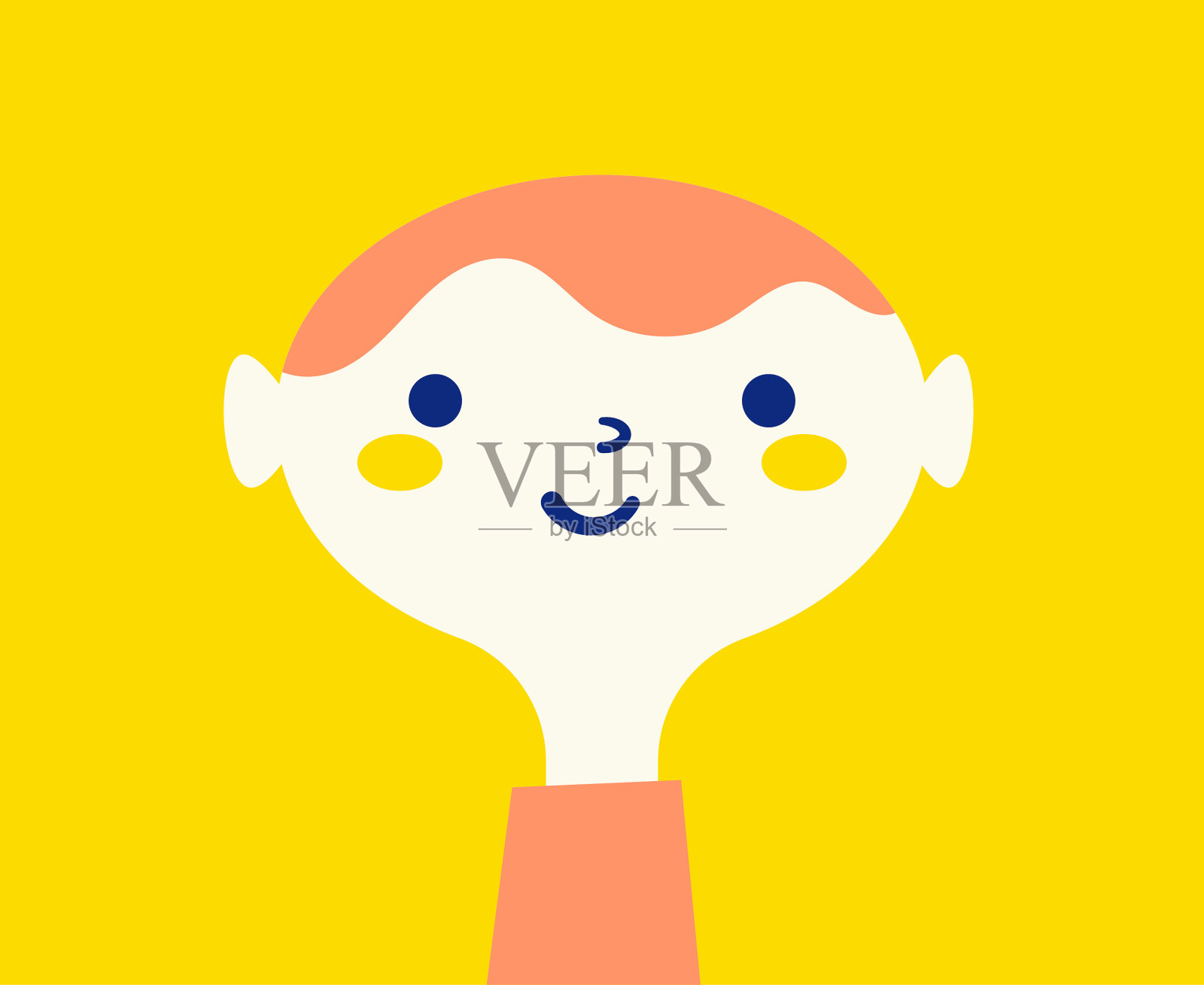 复古可爱肖像年轻人插画图片素材