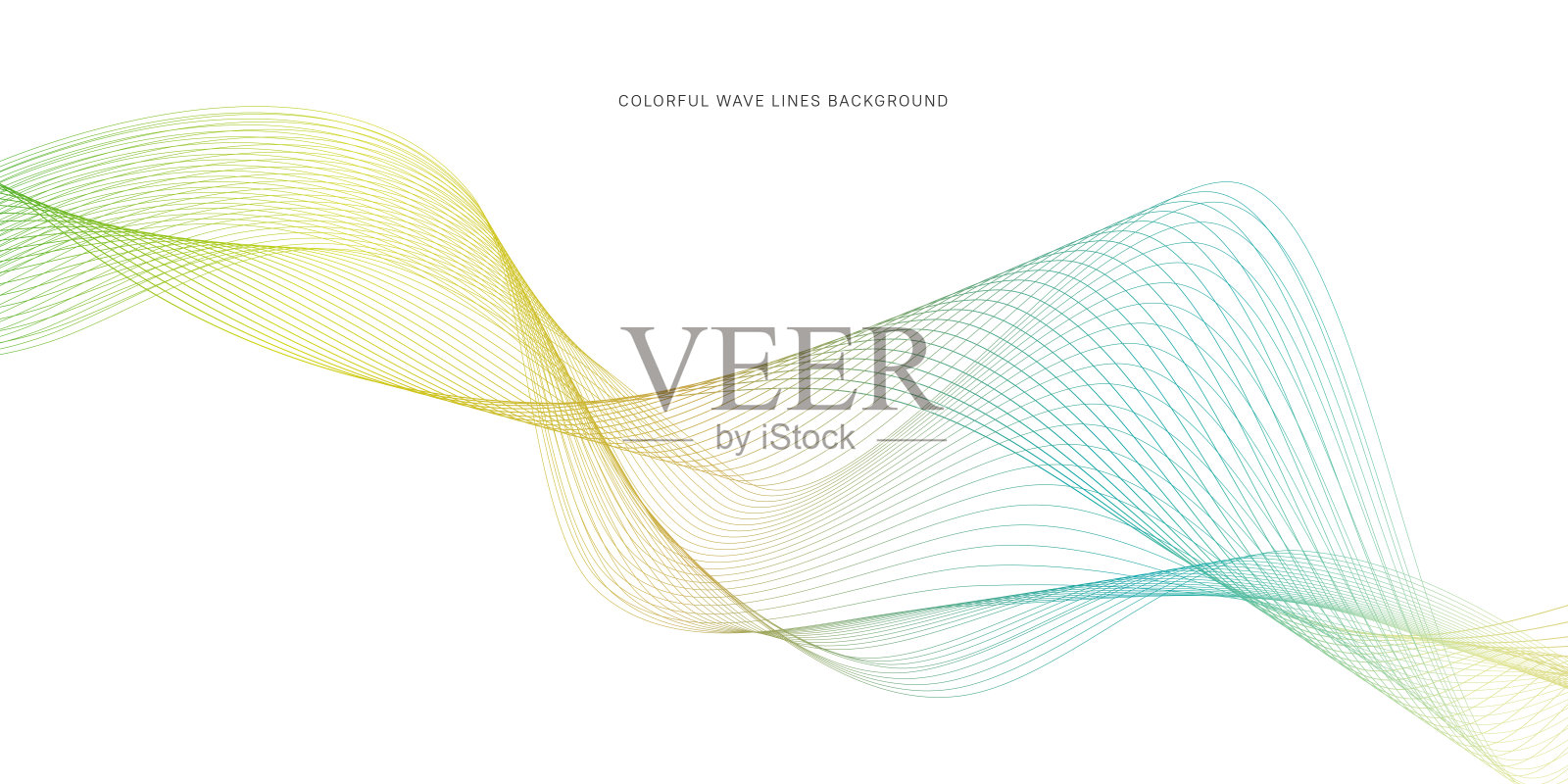 彩色波浪线在白色背景。多色曲线波浪线。彩色流波设计小册子,网站,传单矢量股票插图插画图片素材