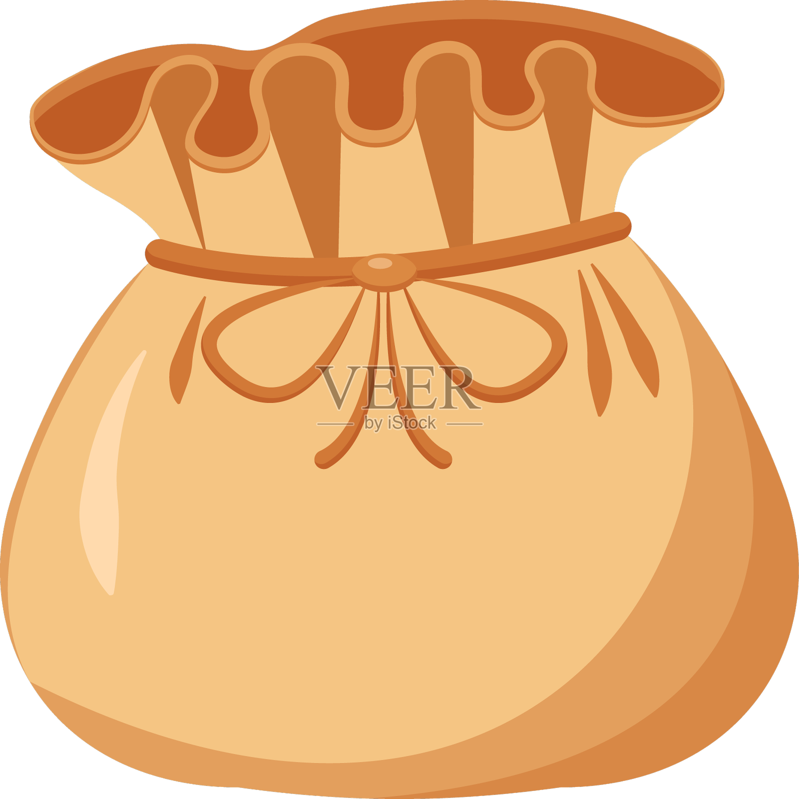 帆布包系绳卡通风格设计元素图片