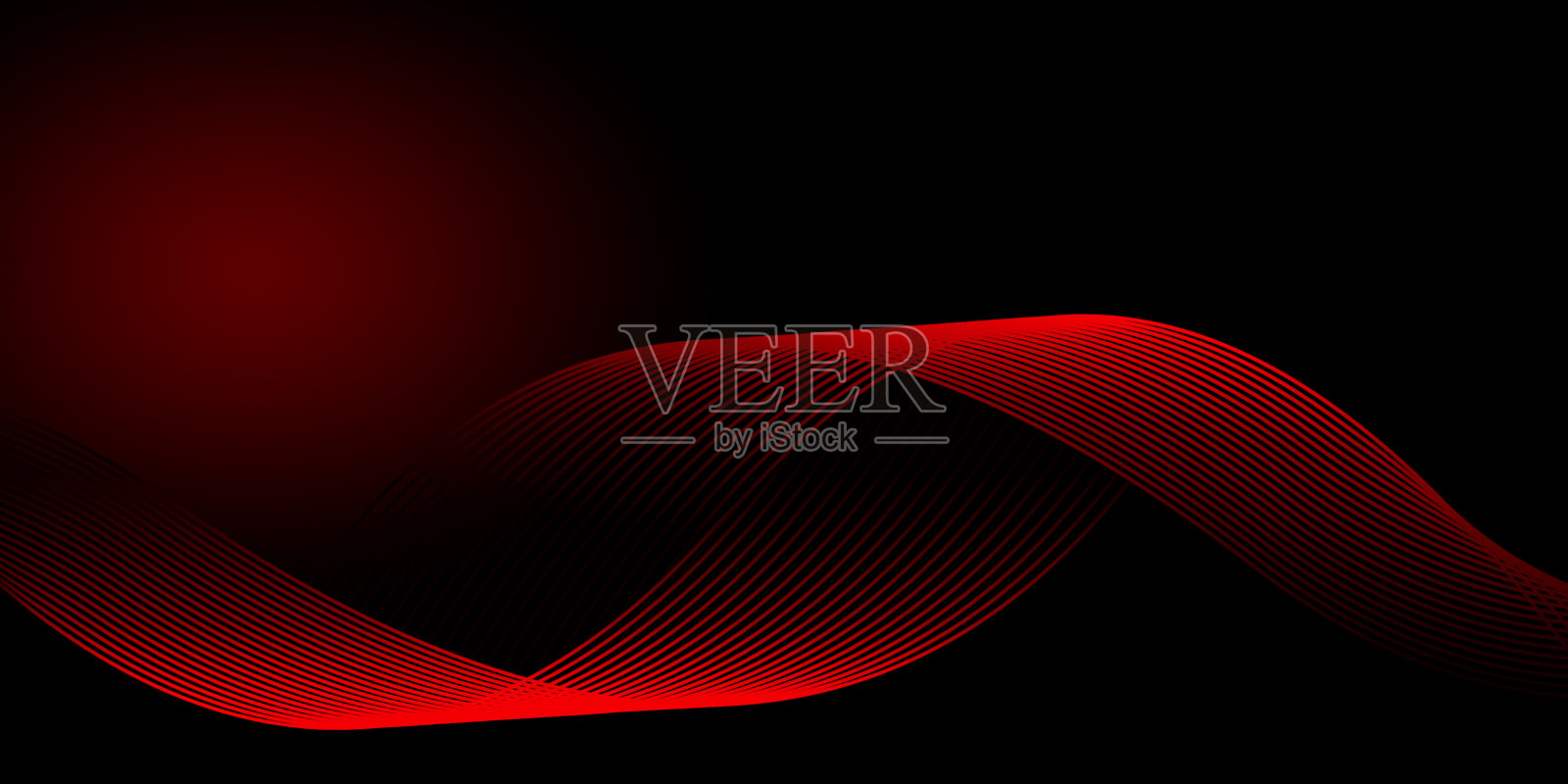 抽象红波设计背景。插画图片素材