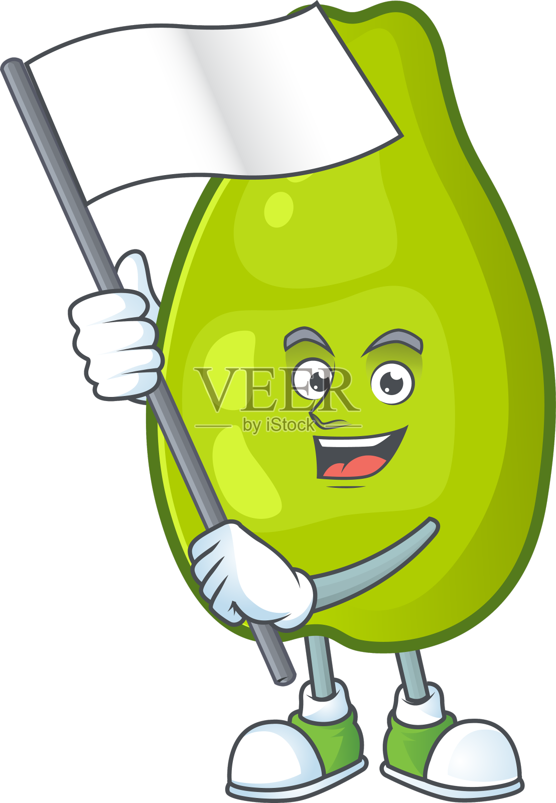 与旗新鲜和成熟的木瓜分离在白色设计元素图片