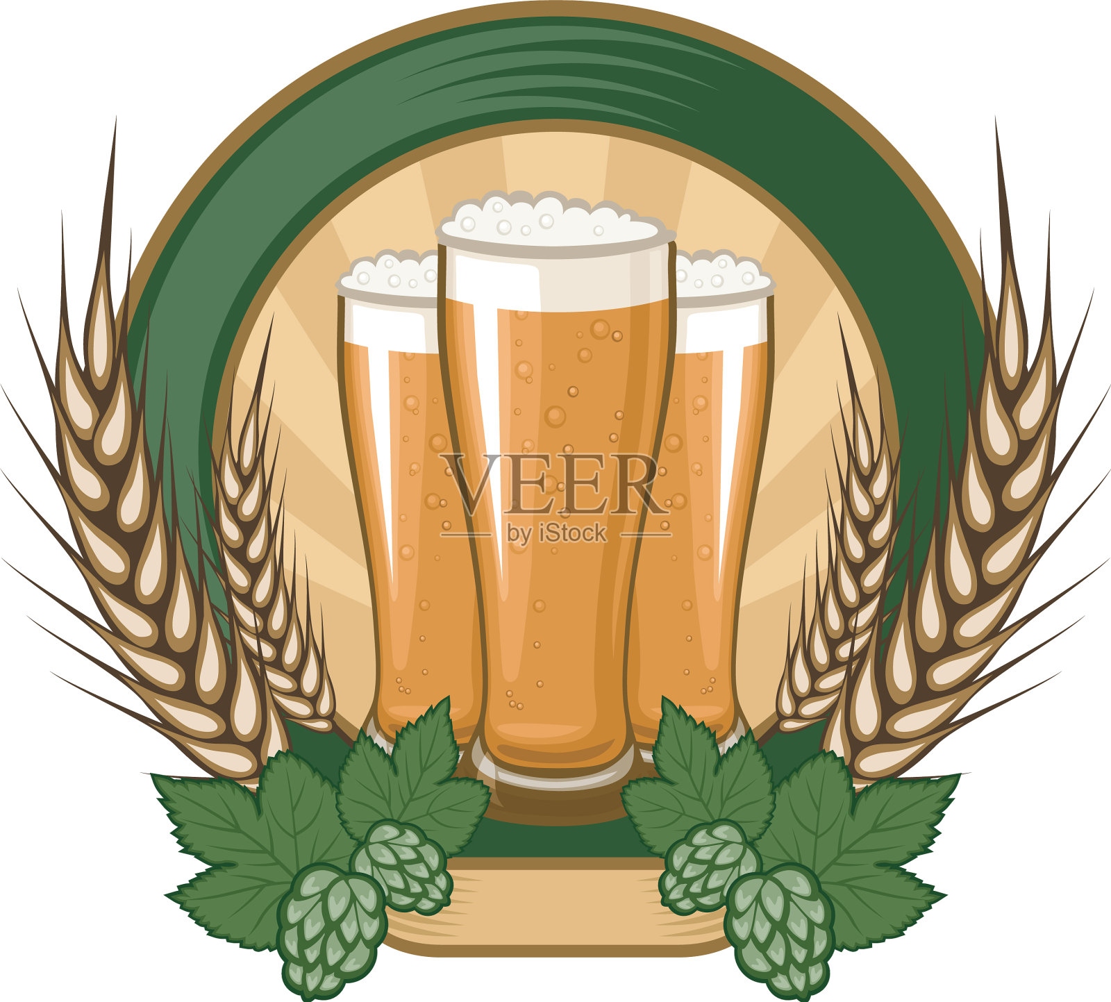啤酒插画图片素材