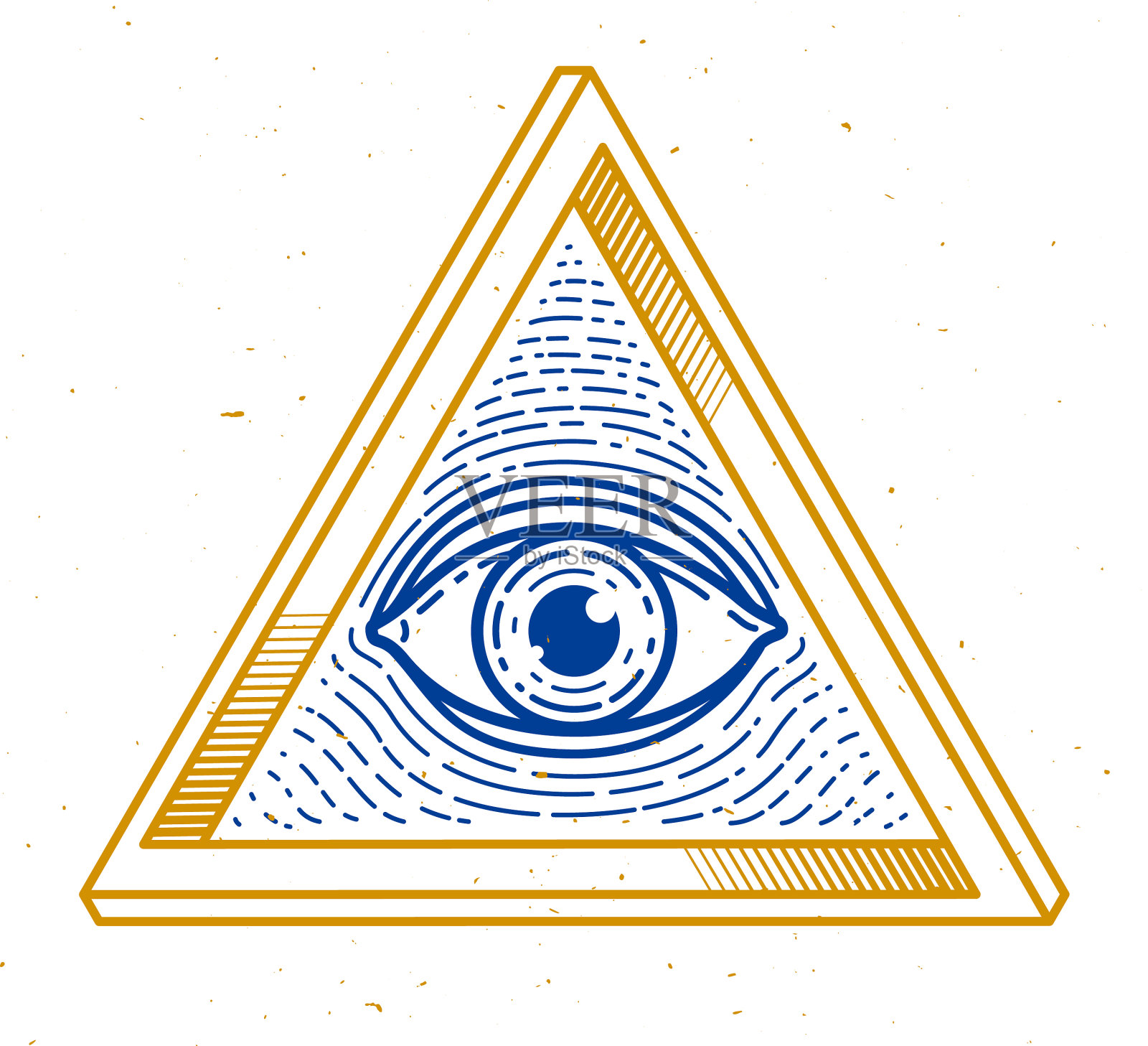 上帝的眼睛都在神圣的几何三角形中插画图片素材