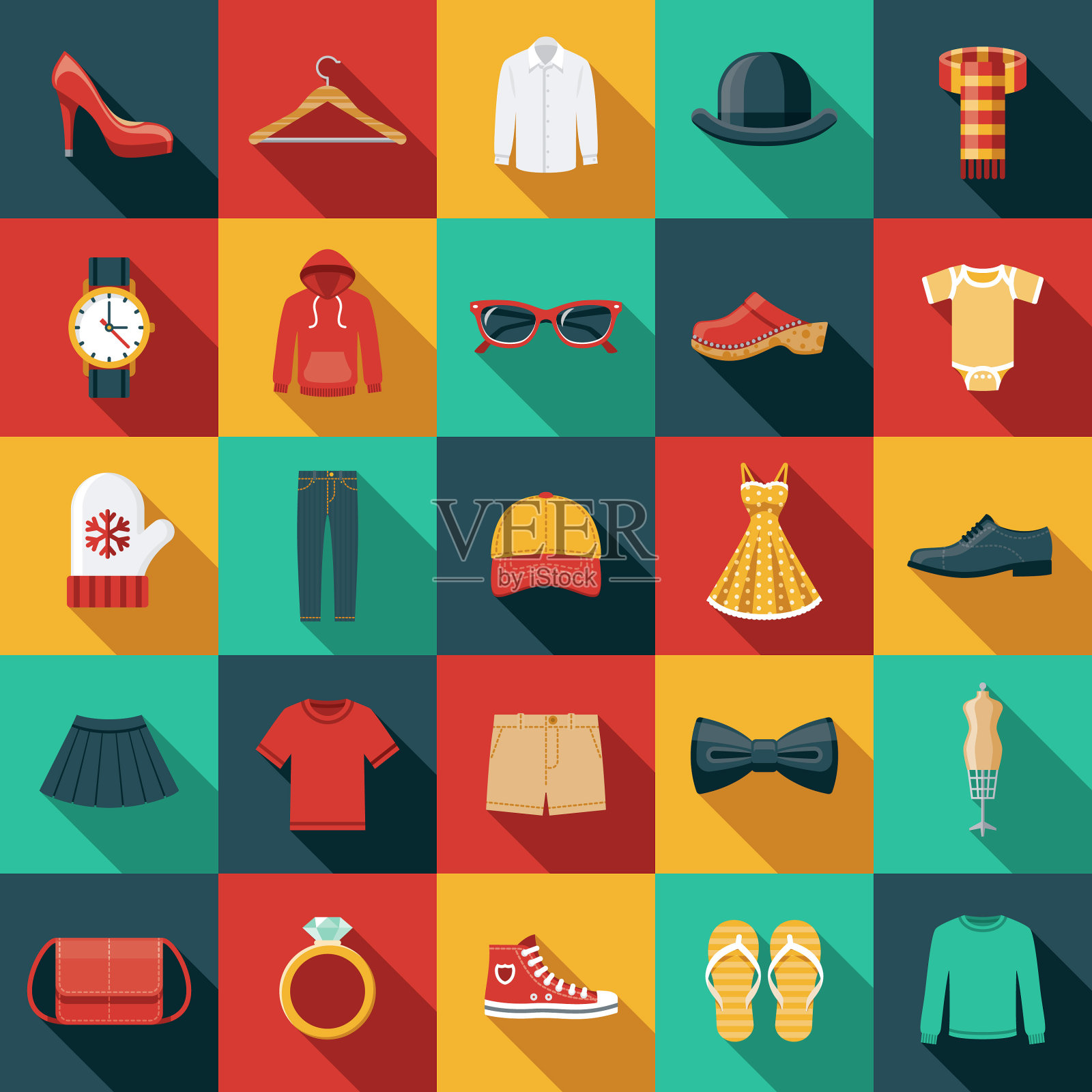 服装和配件图标集插画图片素材