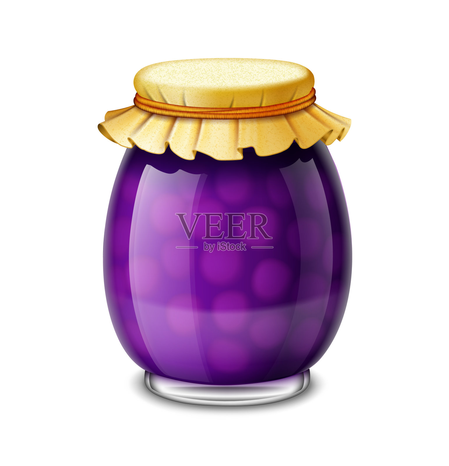 蓝莓果酱罐头插画图片素材