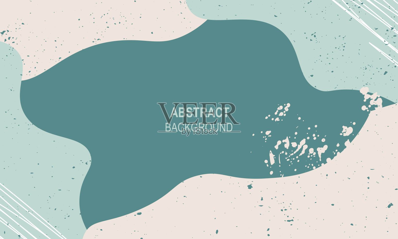 极简主义手绘流体形状背景插画图片素材