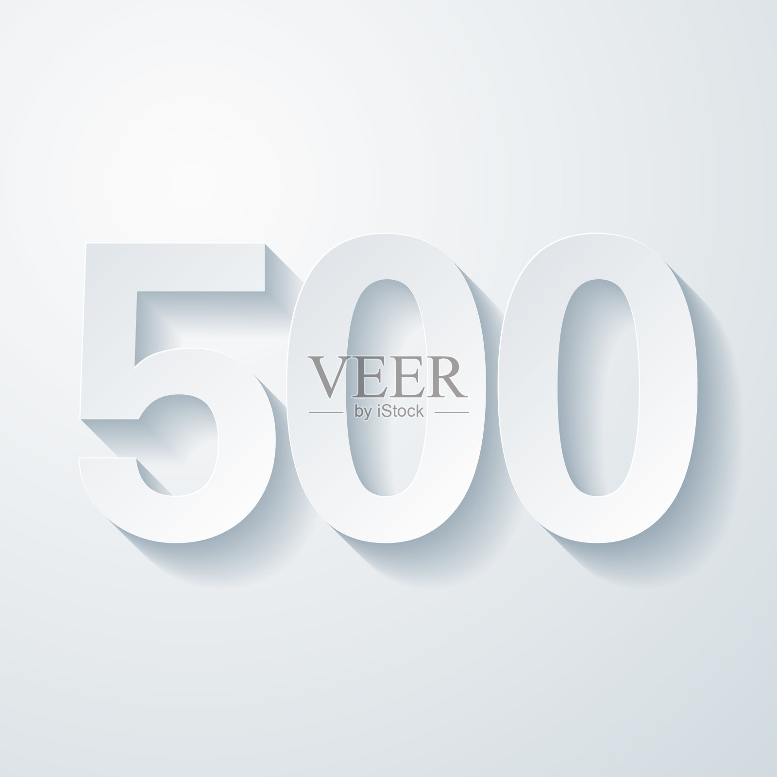 500 - 500。空白背景上剪纸效果的图标插画图片素材