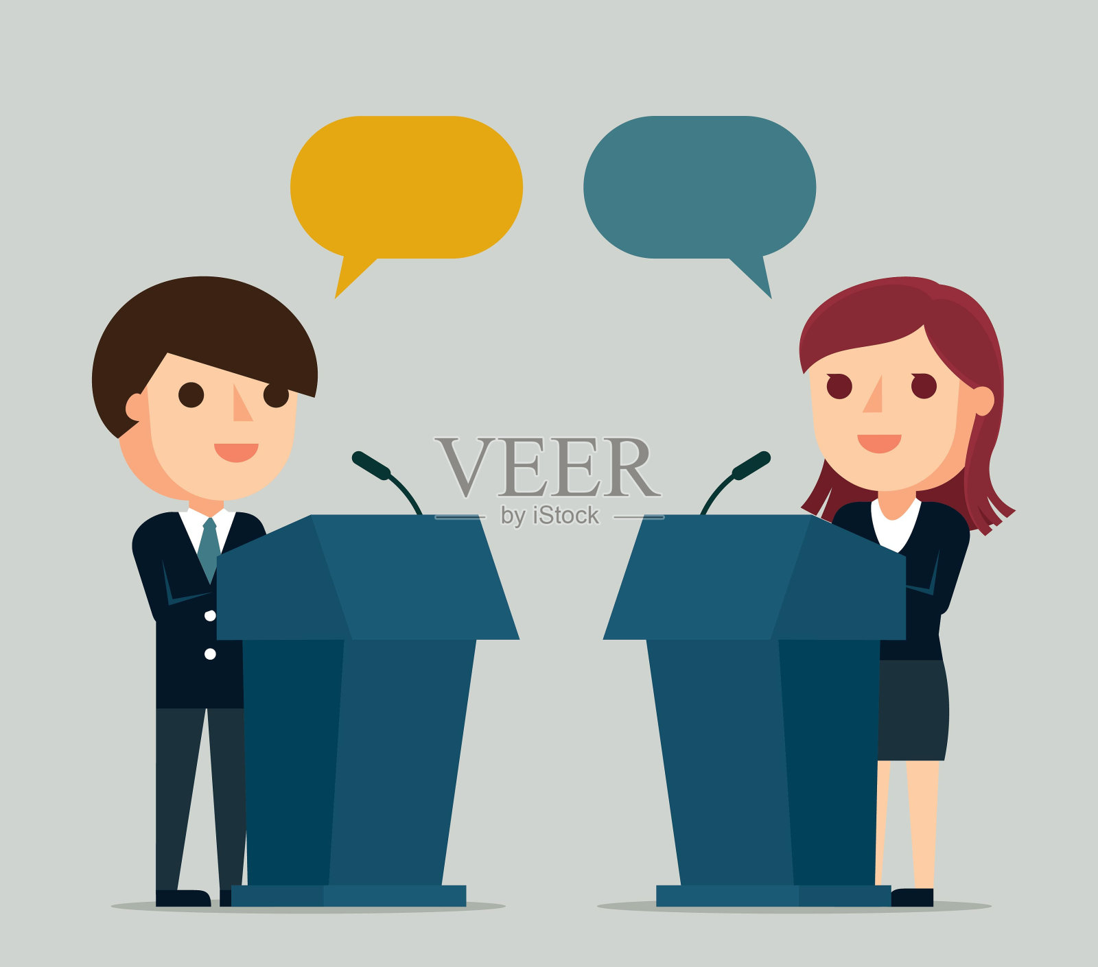 在讲台上插画图片素材