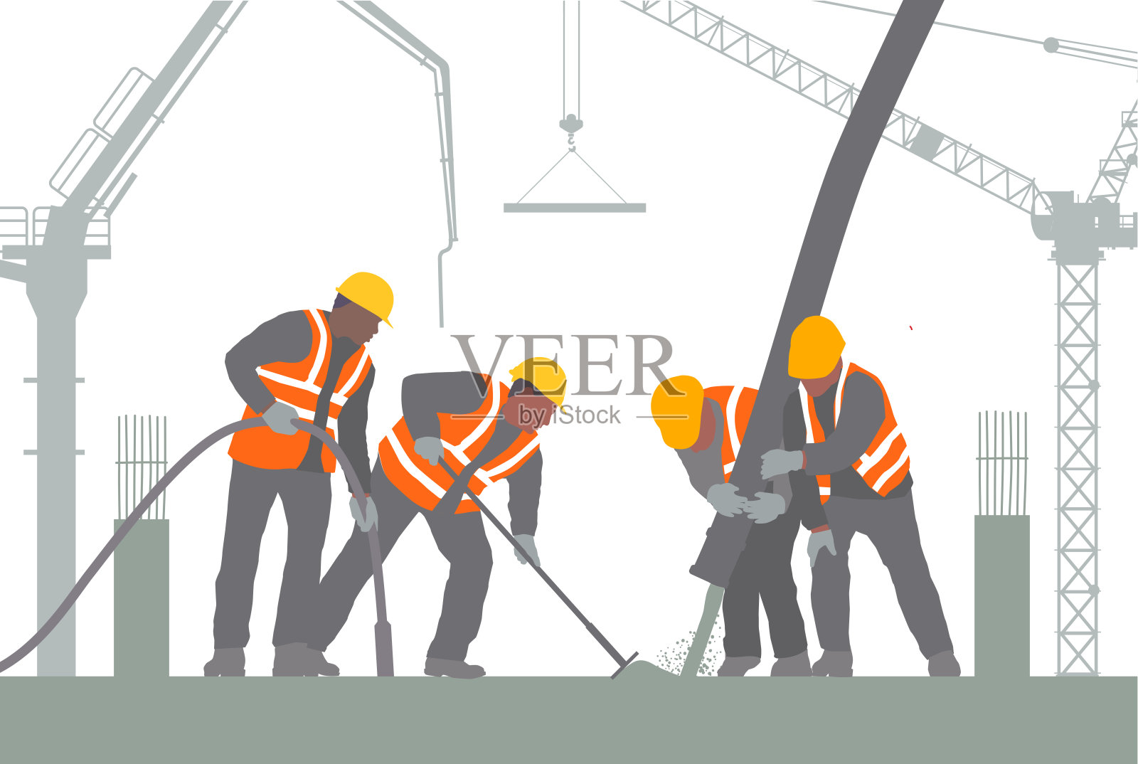 建筑工人插画图片素材